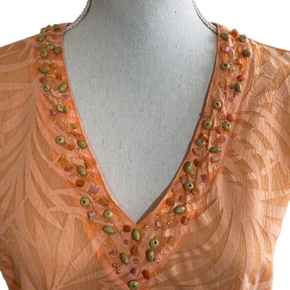 HEART OF PALMS - SUMMERTIME TUNIC - COLOR IS ORANGE / CORAL - SIZE 8 - B8 - Picture 3 of 8